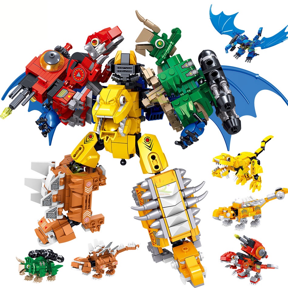 Model Kit Dinosaur Bandai - 670pcs 6 In 1 Dinosaurs Movie