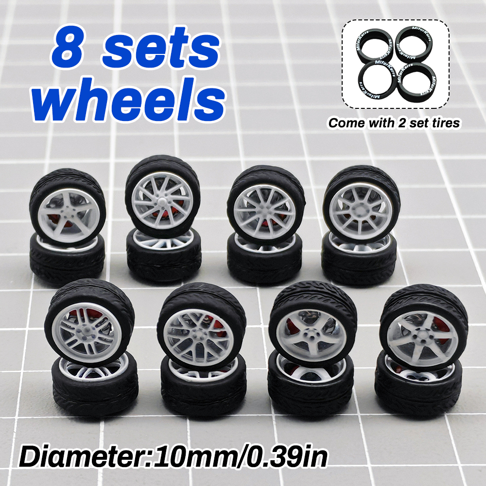 Model Kit Car - 1/64 Model Car Wheels Tires 8