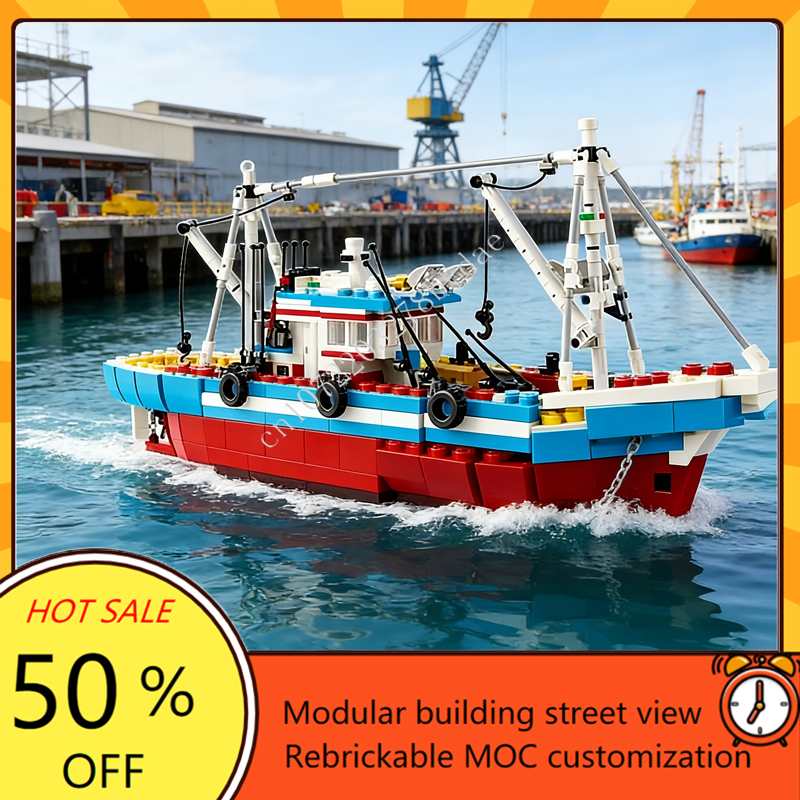Model Kit Ship - Custom 1600PCS Modular MOC-910010 Great Fishing