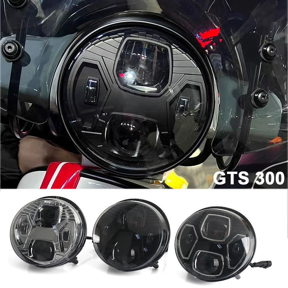 Model Kit Vespa - LED Headlight Assembly Black Chrome For