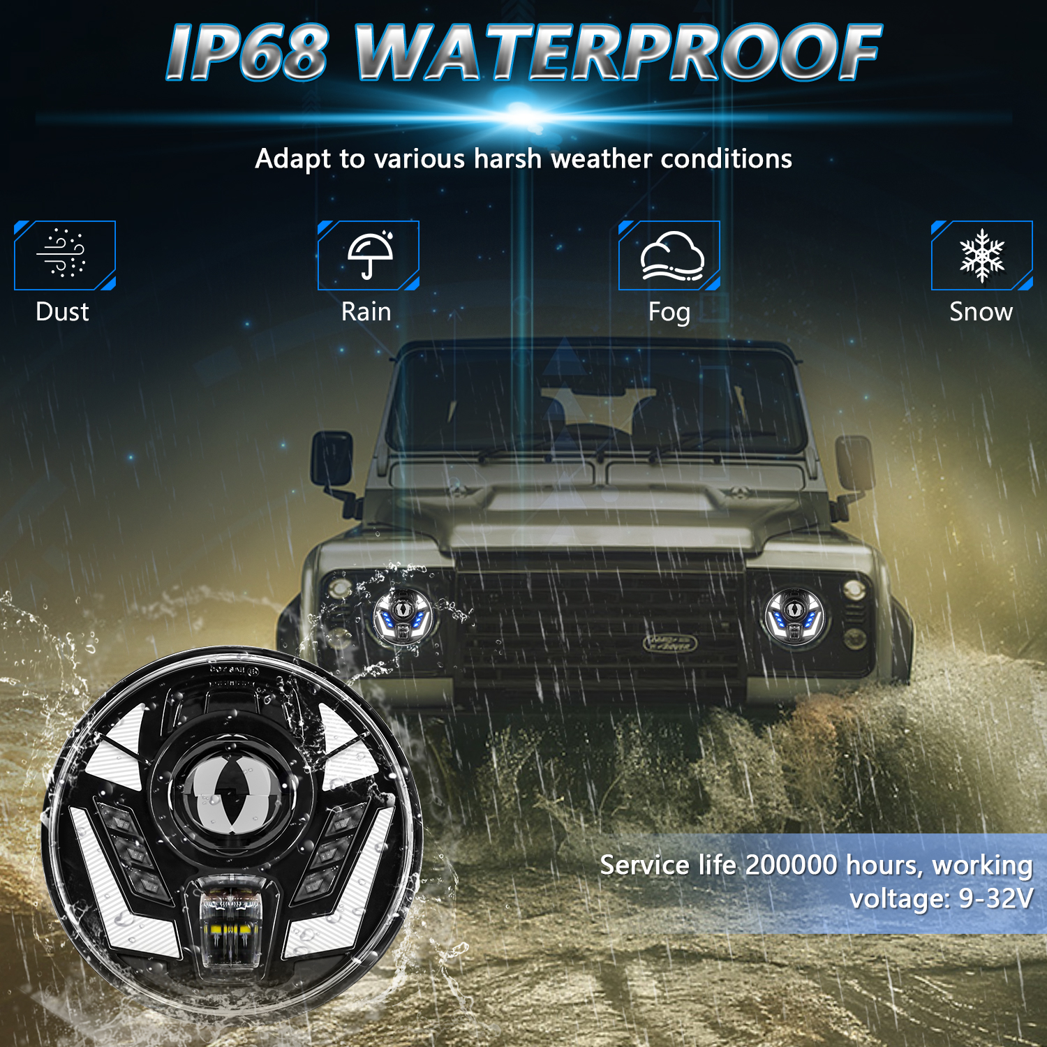 7 Inch Wrangler Headlight Led  - Model Kit Jeep review and price