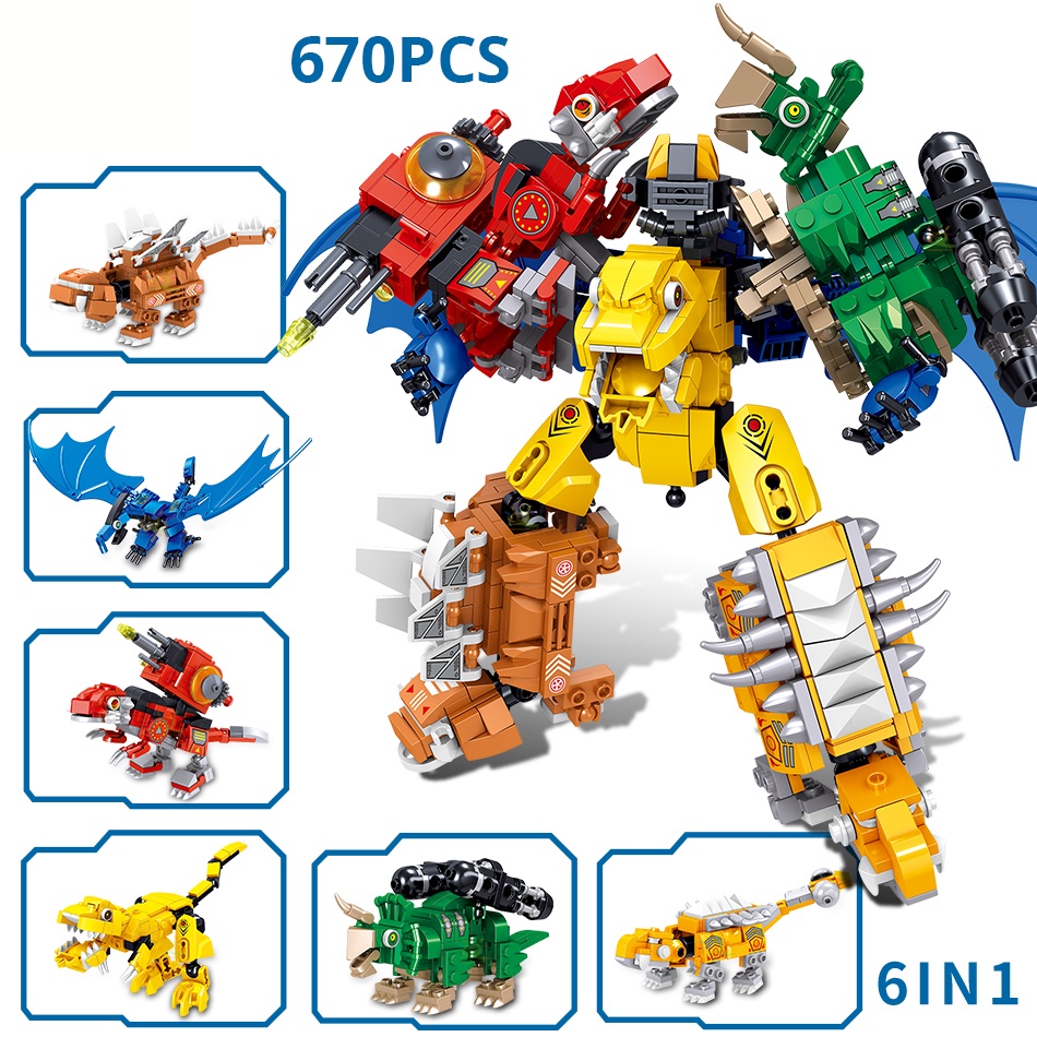 670pcs 6 In 1 Dinosaurs Movie  - Model Kit Dinosaur Bandai review and price
