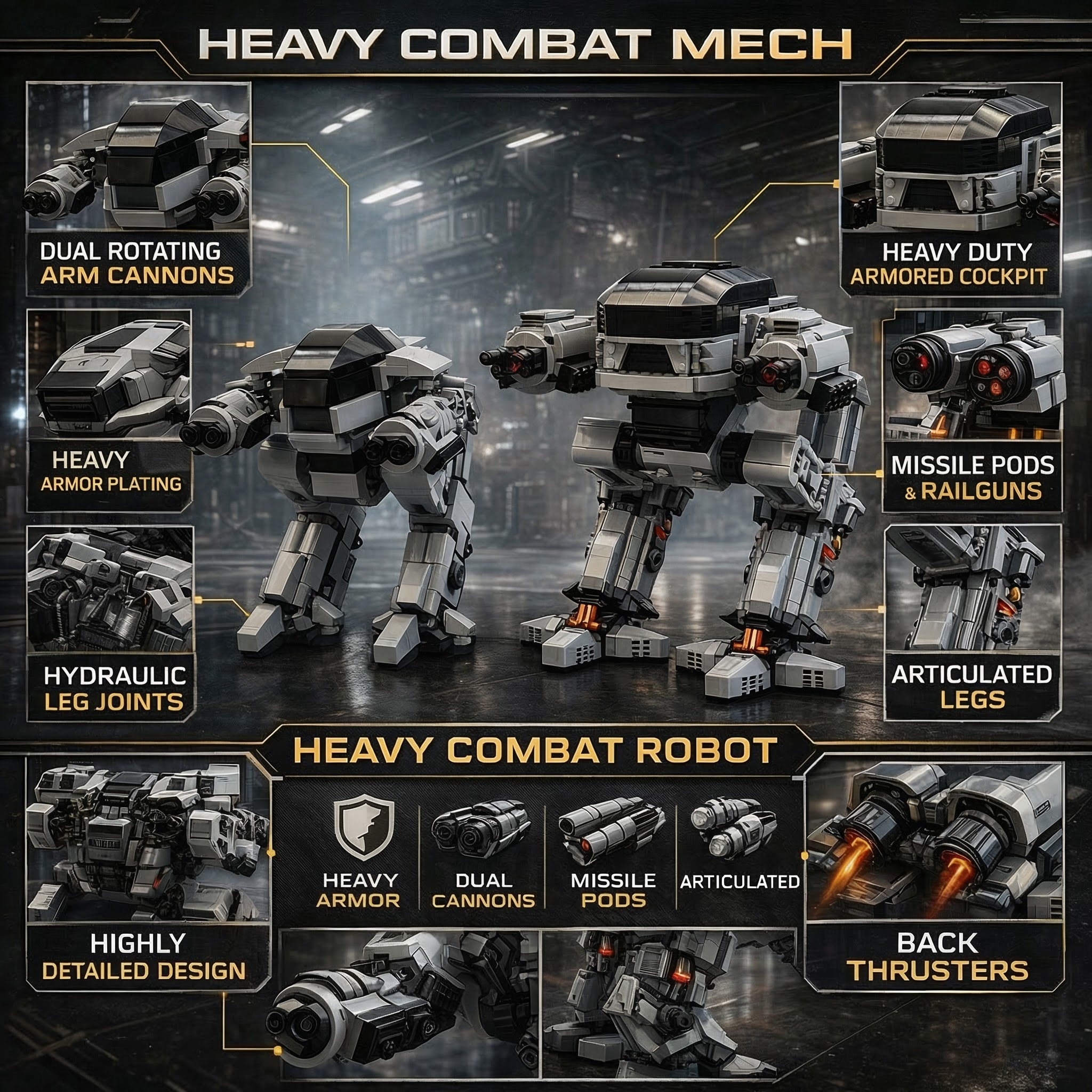 MOC Sci-Fi Mech Building Block - Model Kit Robocop review and price