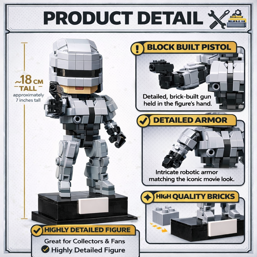 MOC Sci-Fi Police Robot Buildi - Model Kit Robocop review and price