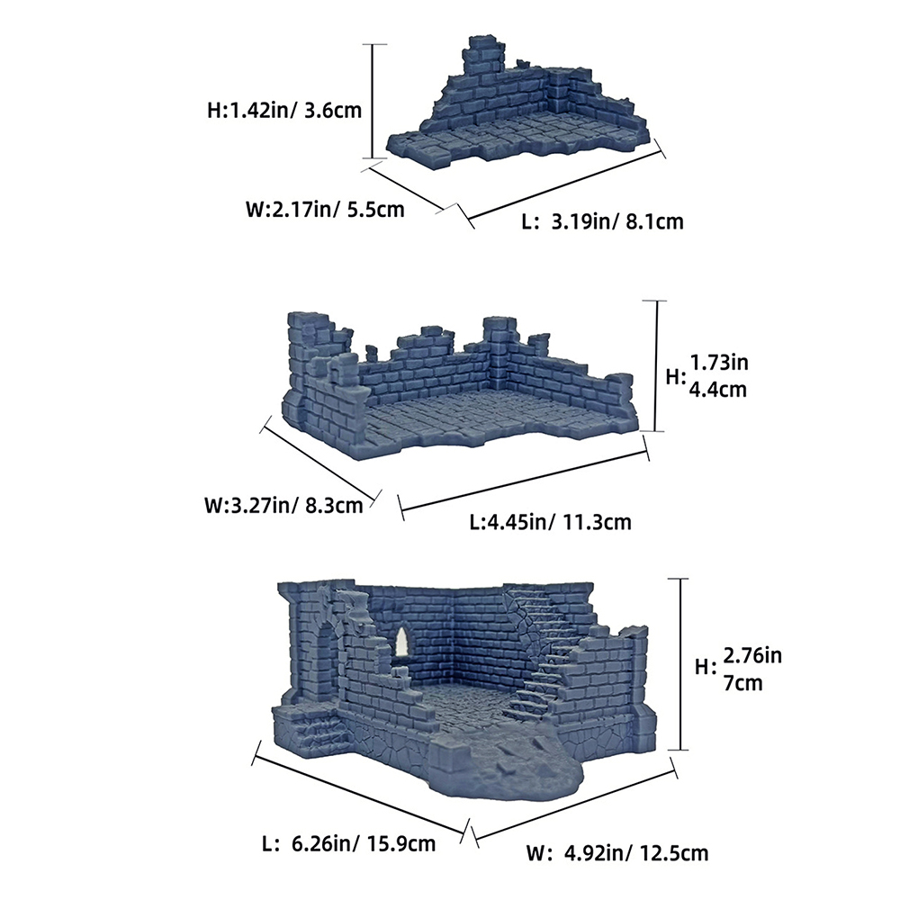 3Pcs 3D Printed Ruins Set Huge - Model Kit Rg review and price
